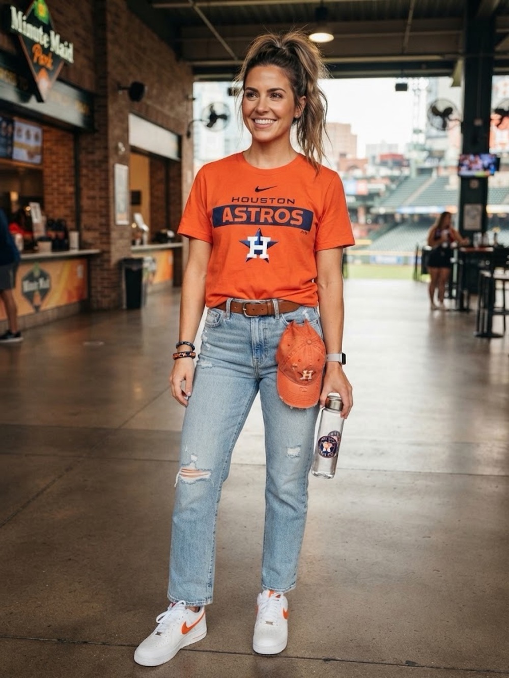 Nike Houston Astros Orange MLB Fan T-Shirt Graphic Athletic Baseball Size Medium